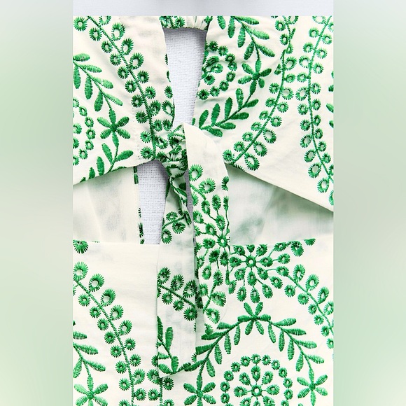 ZARA ✨VIRAL✨Perforated Knotted Embroidered Dress - Picture 10 of 15